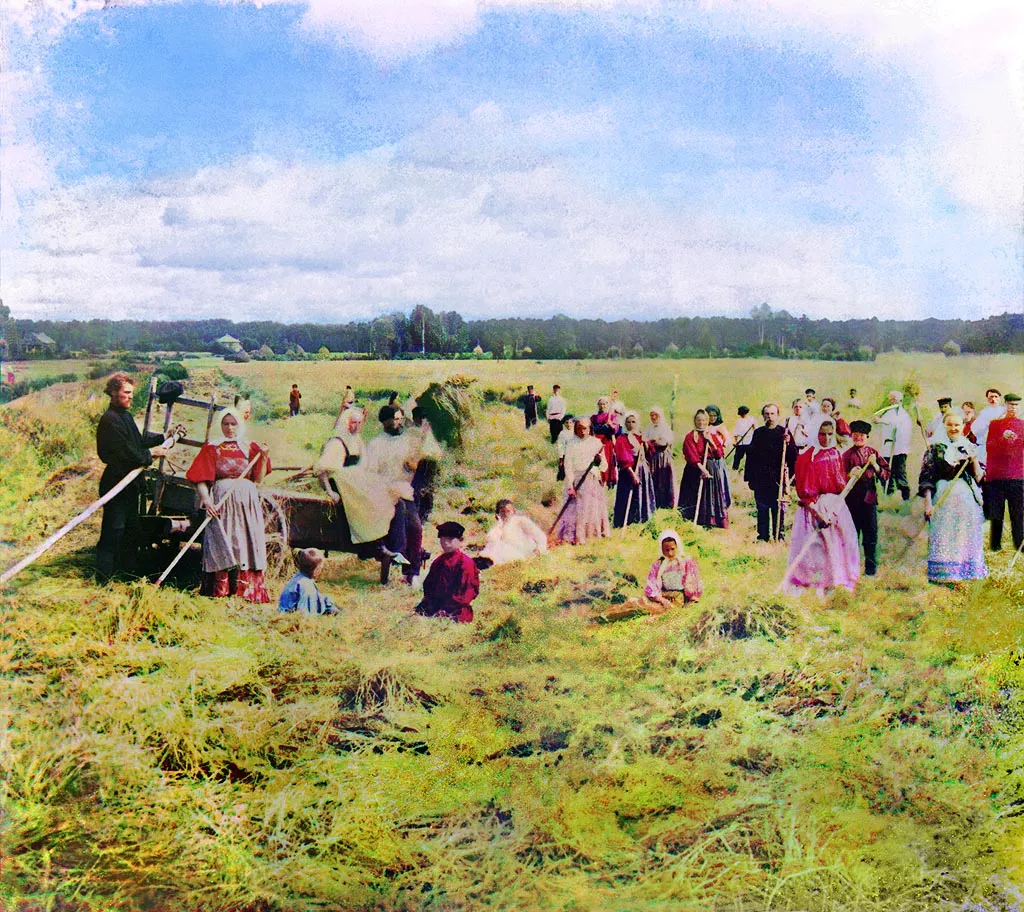 ​С. М. Прокудин-Горский. На сенокосе. 1909